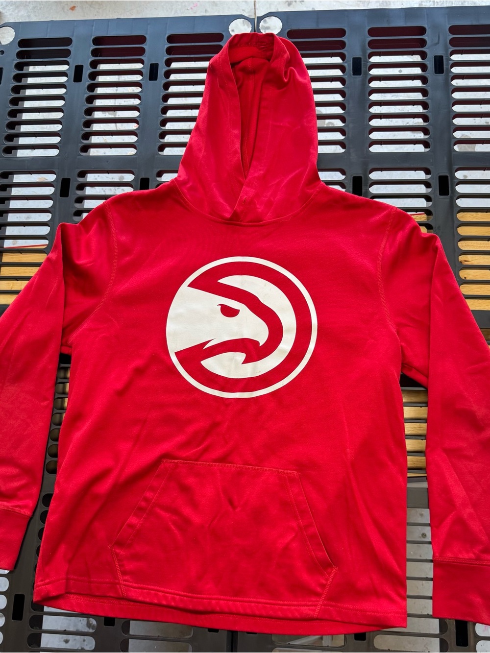 Red Hoodie with White Atlanta Hawks Logo